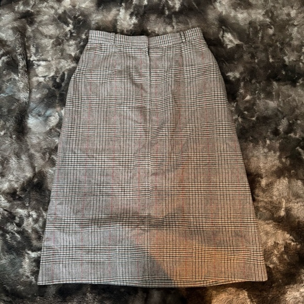 Classic Wool Brown/Tan Plaid Women's Skirt